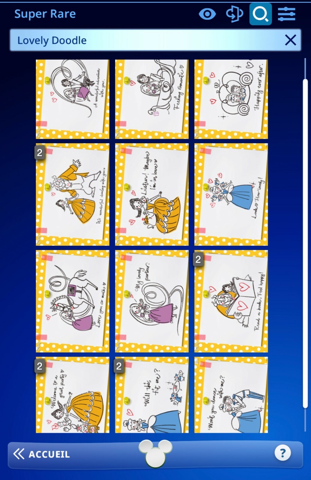 Disney Collect Collection Limited Lovely Doodle Super Rare 12 Cards