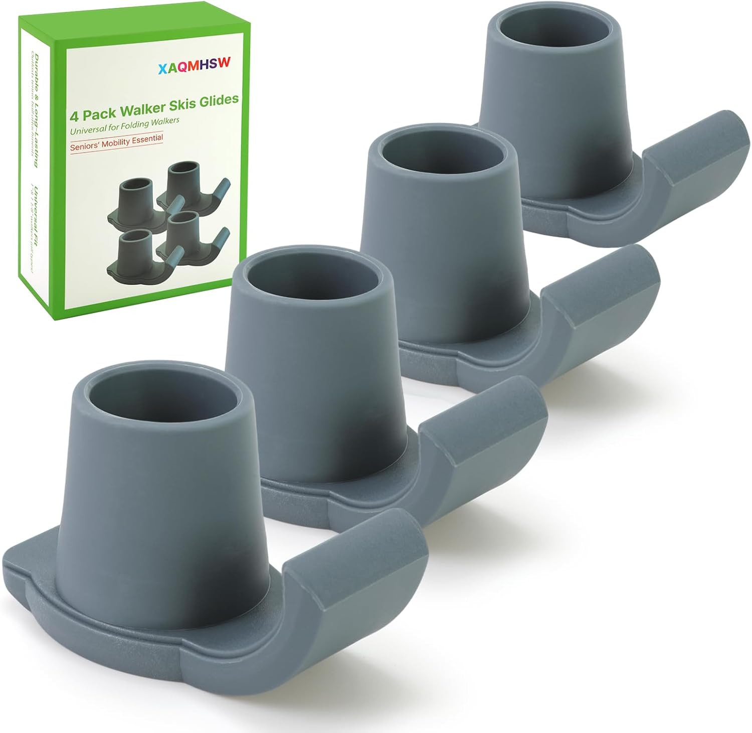 4 Pack Walker Skis Glides Universal Folding Walker Feet Sliders Mobility Aid Set