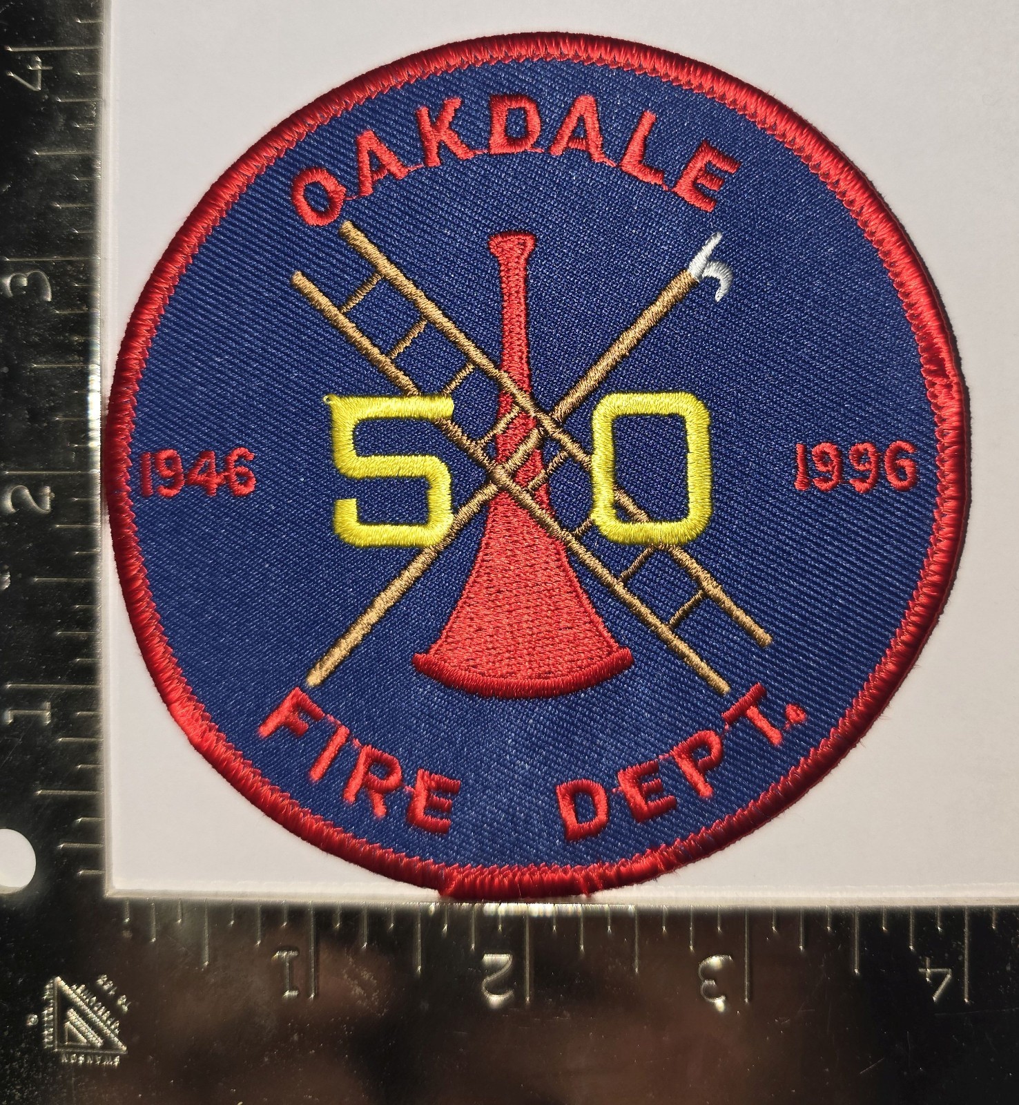 Oakdale Fire Dept 50th Anniversary Patch – 1946–1996
