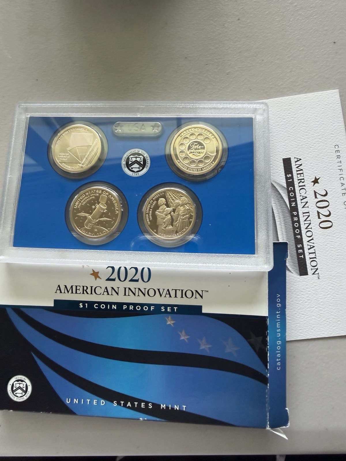 2020 S Proof American Innovation Dollar 4 Coin Set Box & COA