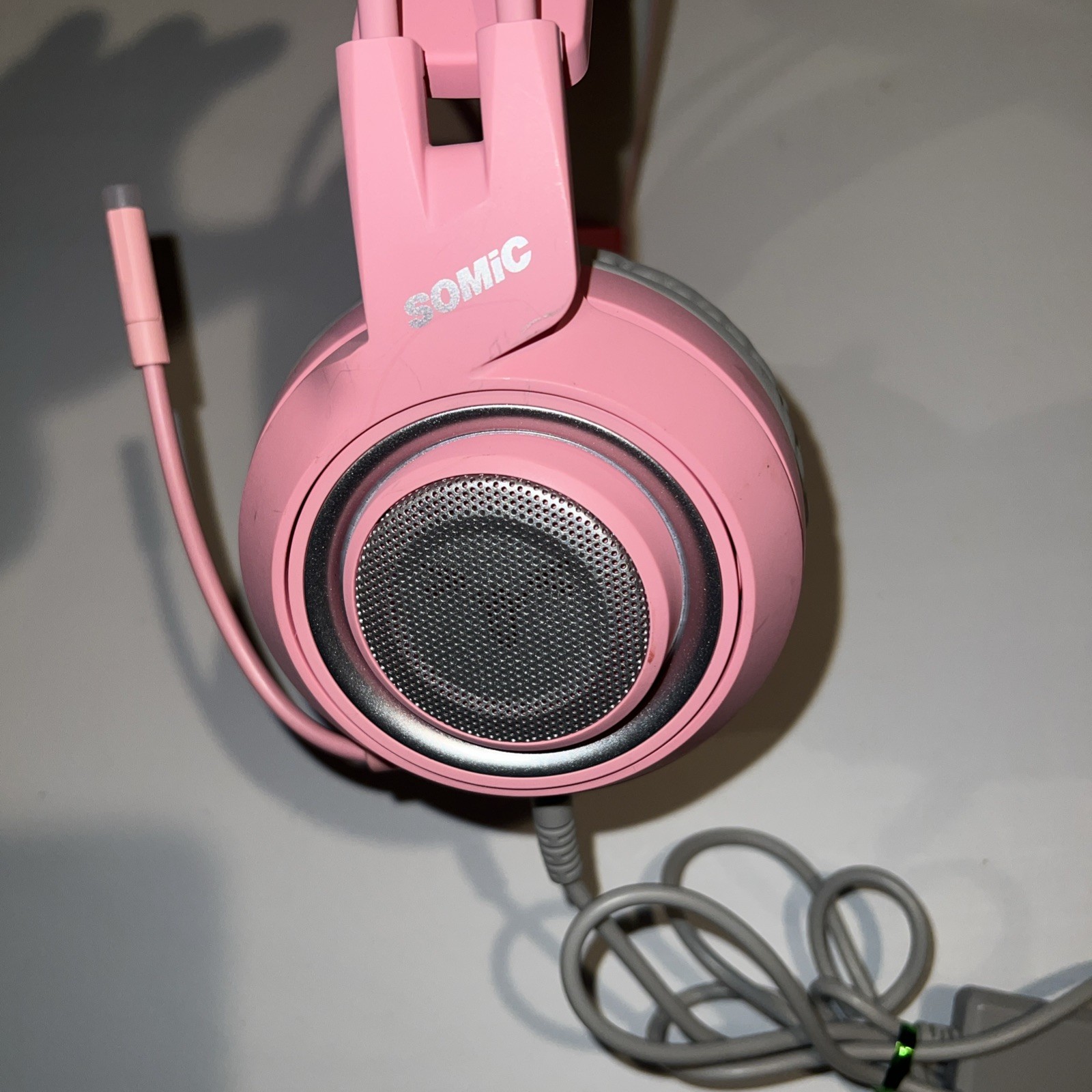 Gaming Headphones Cat Headset Somic Wired Pink Mic