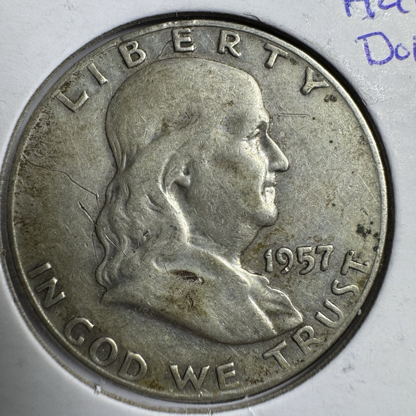 1957-D Franklin Half Dollar 90% Silver US Coin Denver Mint Benjamin Franklin