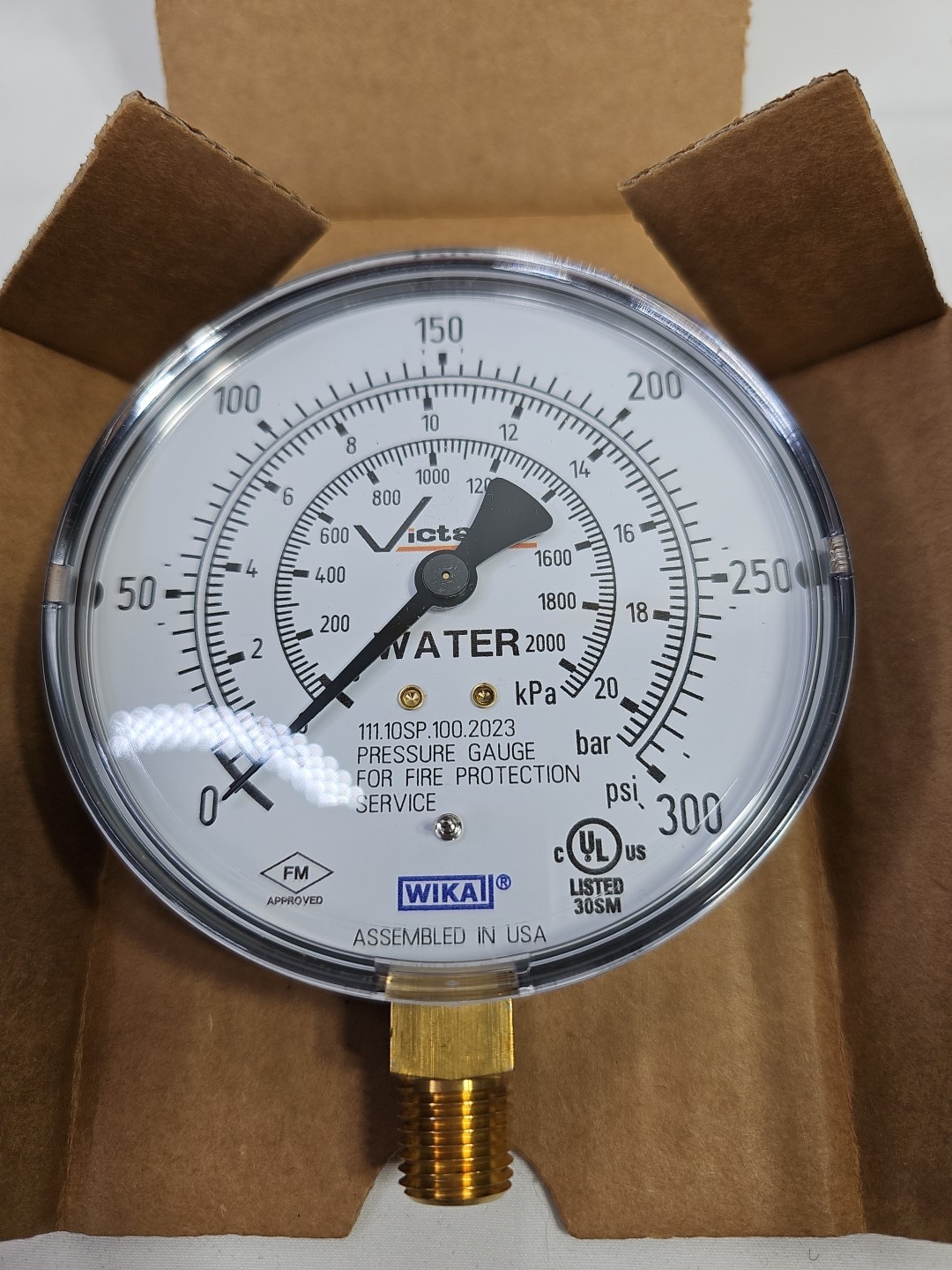WIKA 111.10SP Water Pressure #300 4" Gauge 1/4” NPT Fire Protection Service NEW