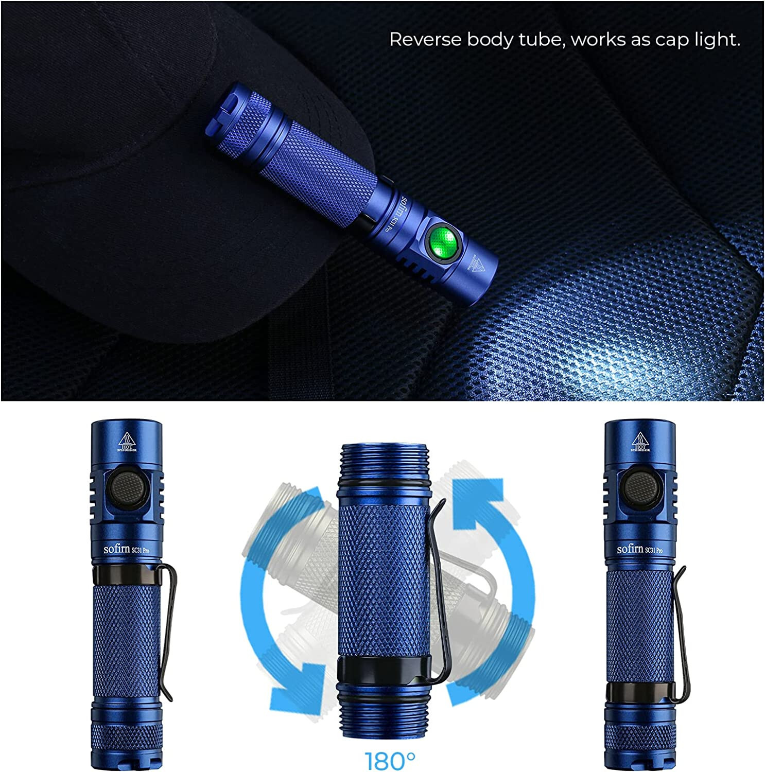 Sofirn SC31 Pro Kit 2000 High Lumen Multi Purpose Flashlight Anduril 2UI - Blue