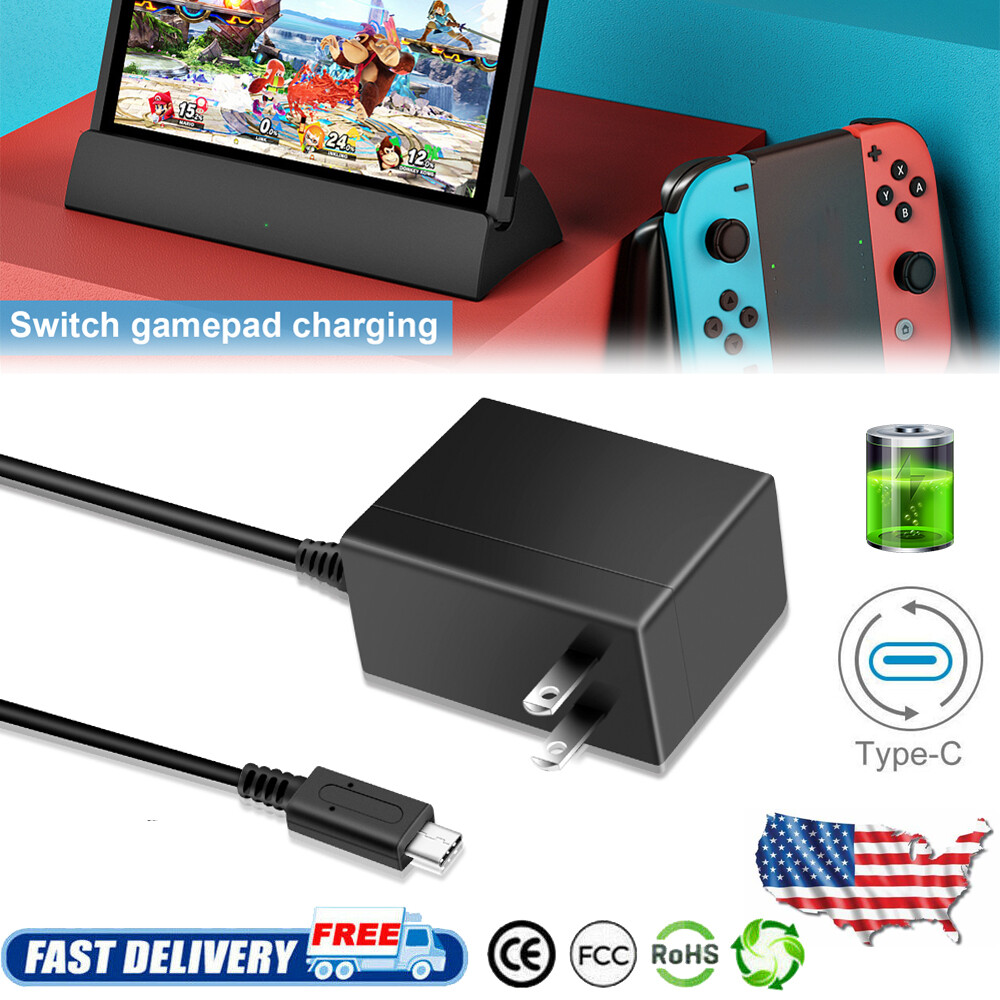 Type C Cable 5V/15V For Nintendo Switch or Dock Charging Wall Charger AC Adapter