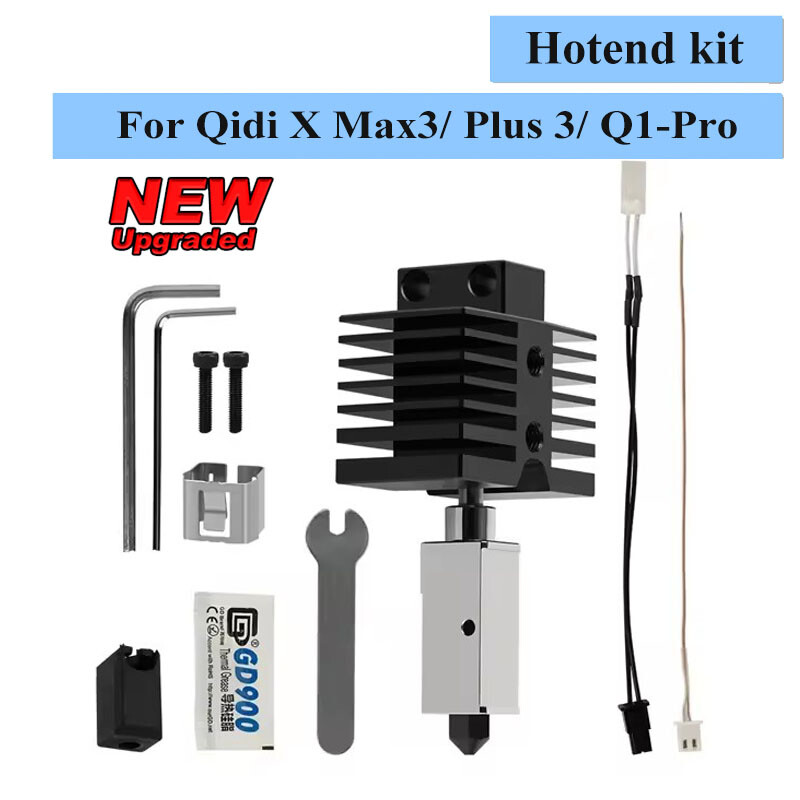 Upgrade Hotend For Qidi X Max3/ Plus 3/Q1-Pro Hardened Steel Nozzle 3D Printer