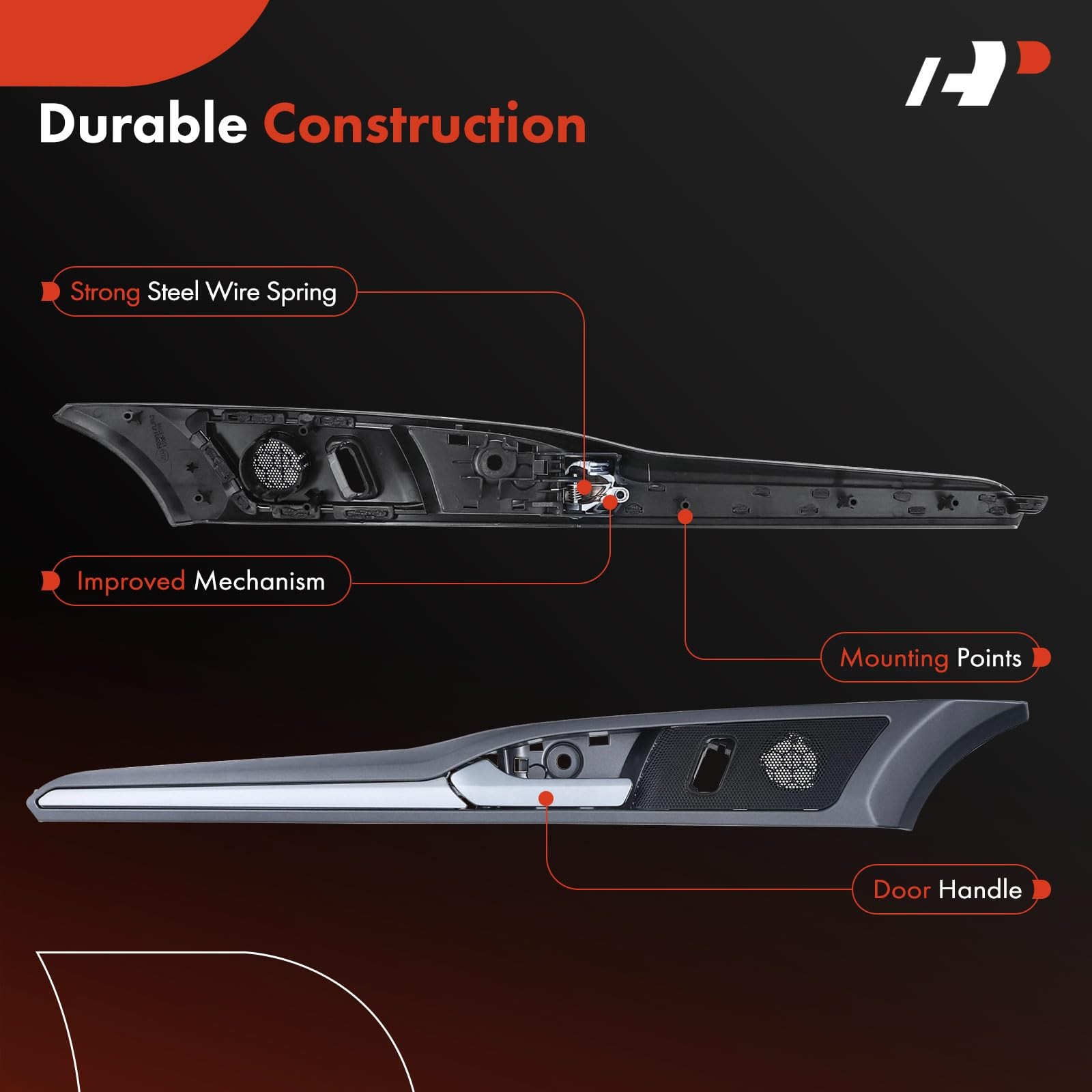 Fusion 2013-2016 Door Handles Gray Silver Lever 2PC Set Front Driver Passenger