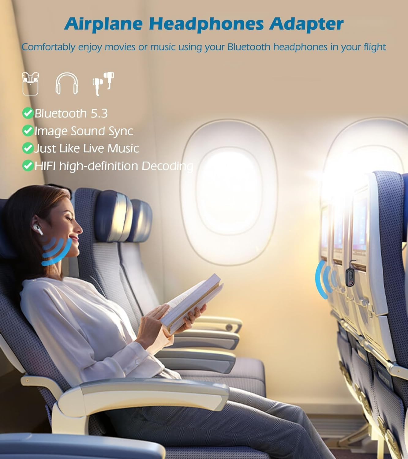 Airplane Bluetooth Adapter for Headphones, Bluetooth Transmitter for TV