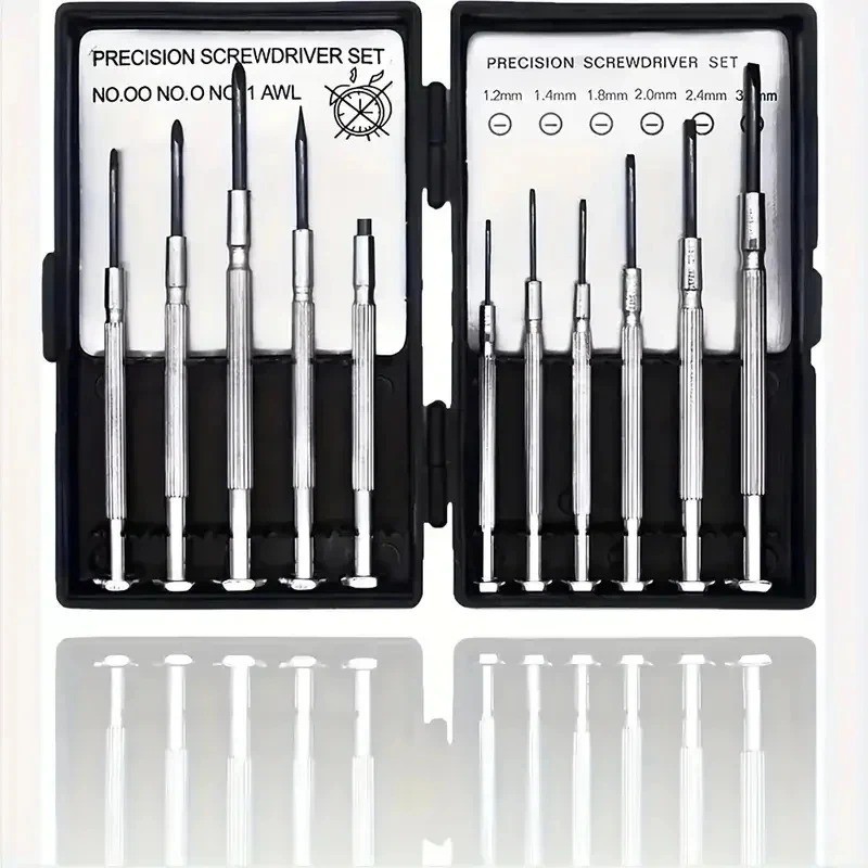 11pc Small Precision Screwdriver Set Mini 6 Sizes Flat Philips for Watch Glasses