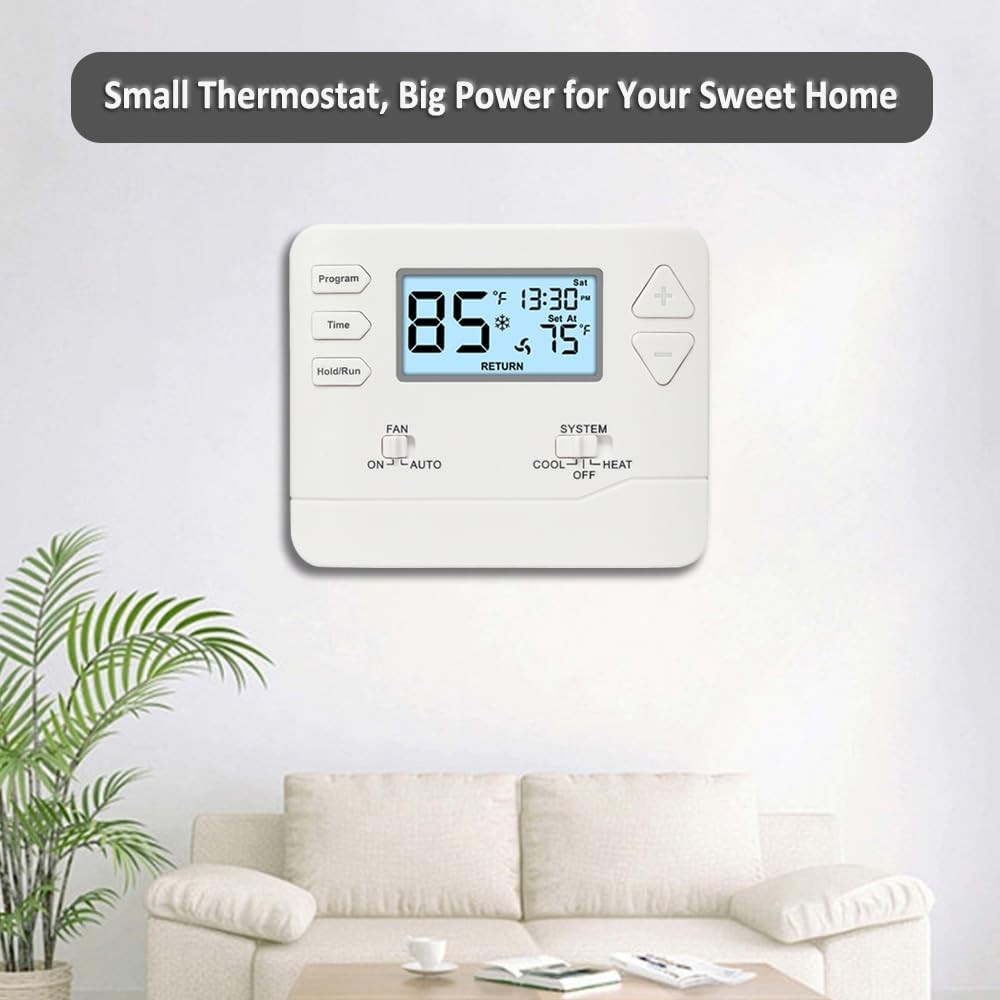 Programmable Thermostat for Home,Conventional Single-Stage Systems,5-1-1 Day ...