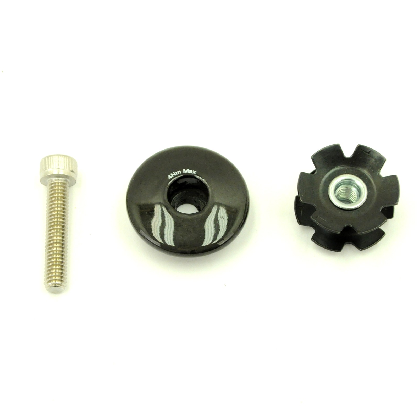 All Bicycle Headset Carbon Fiber Top Cap, Star Nut & Bolt for Fork 1-1/8 Inch