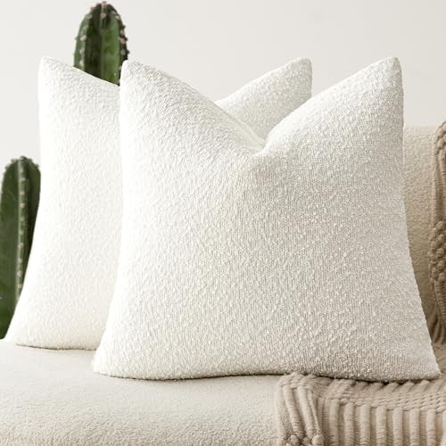 Pack of 2, 20 x 20 Inch, Decorative Textured 20" x 20" (Pack of 2) White