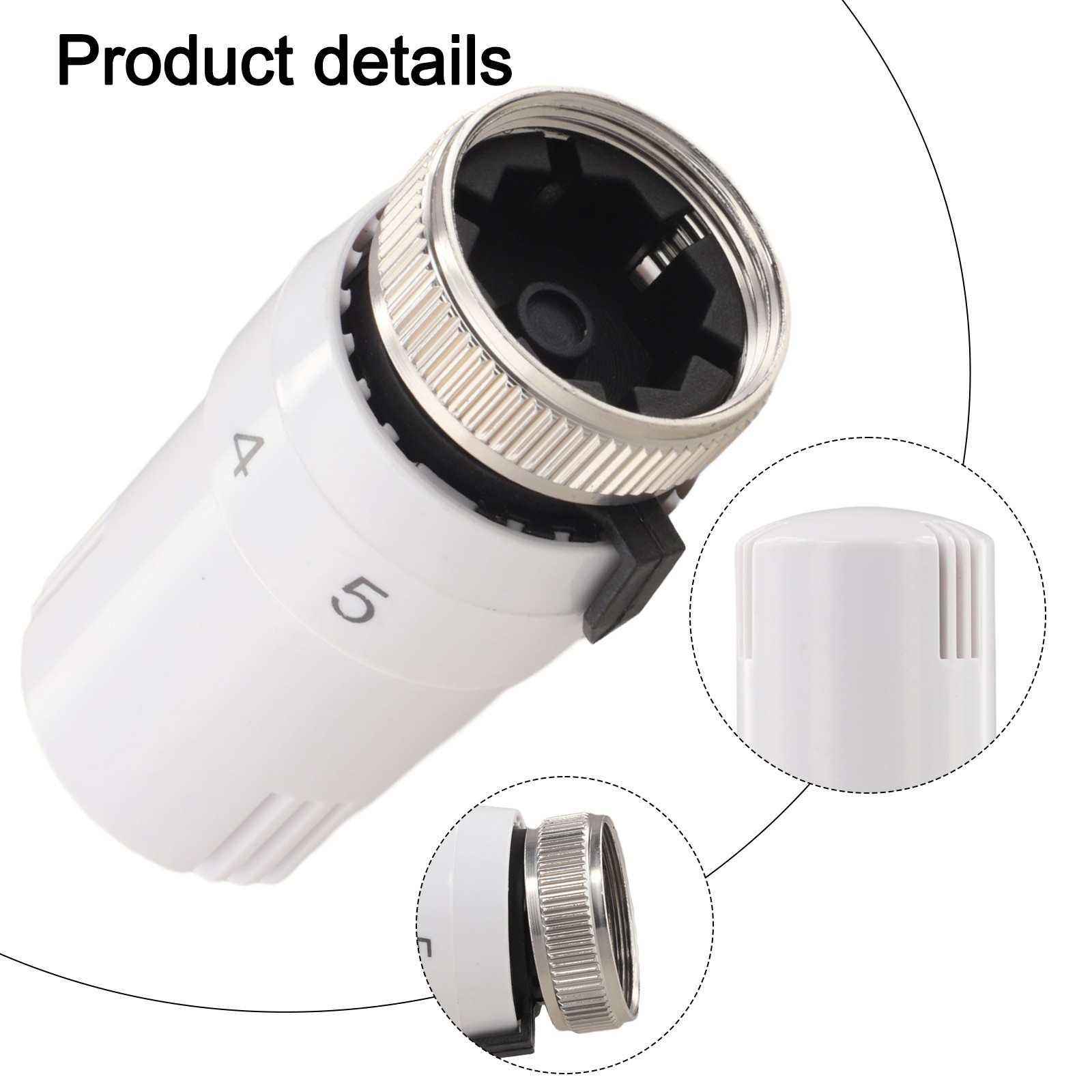 Radiator Valve with Temperature Control and Lockable Setting for Water Heating