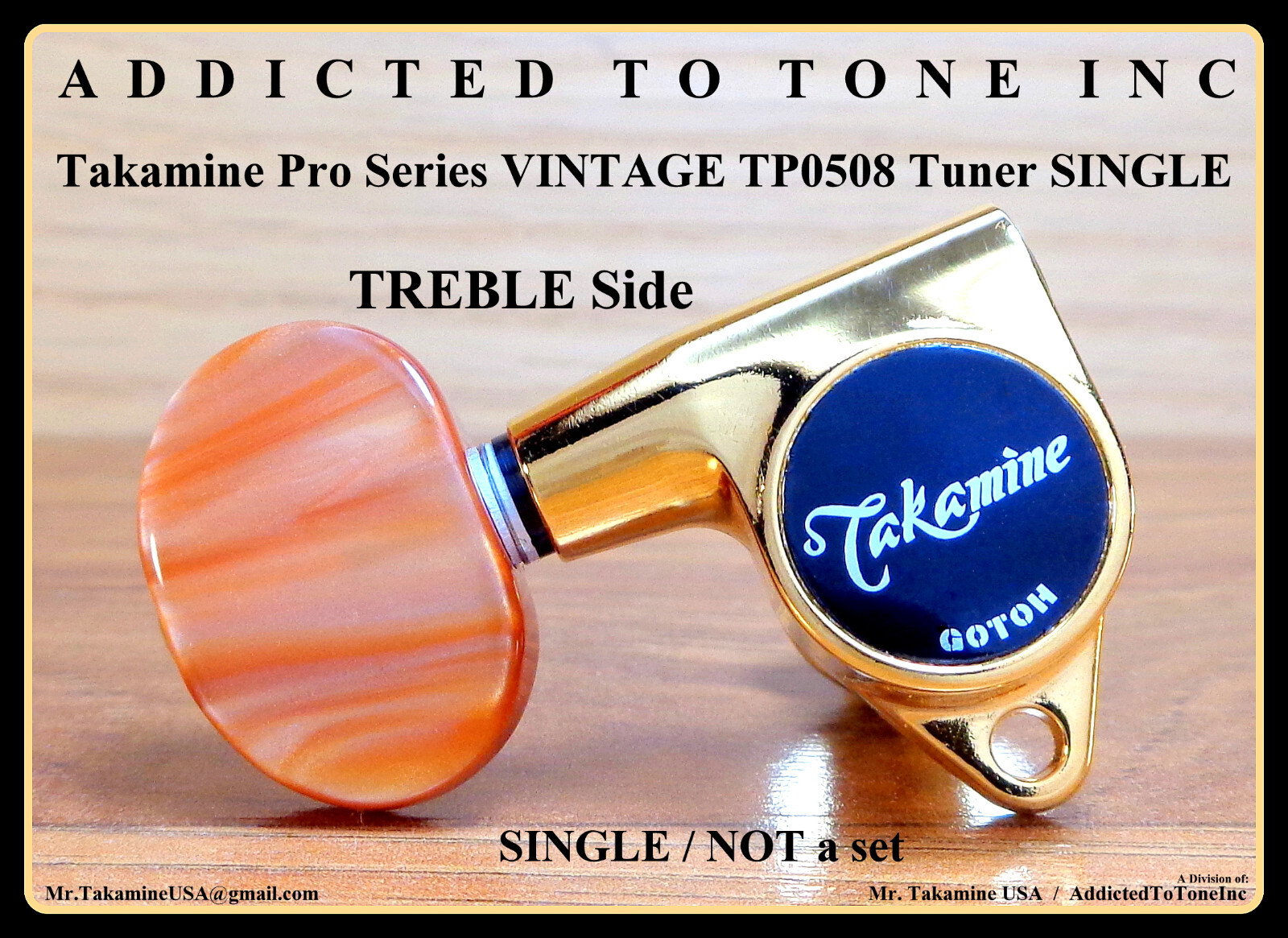 Takamine Pro Series Vintage TP0508 Tuner SINGLE  /  TREBLE Side  / OEM Part