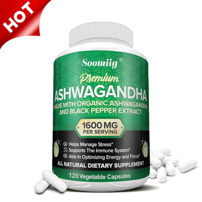 Ashwagandha capsules 1600mg - helps boost the immune system and relieve stress