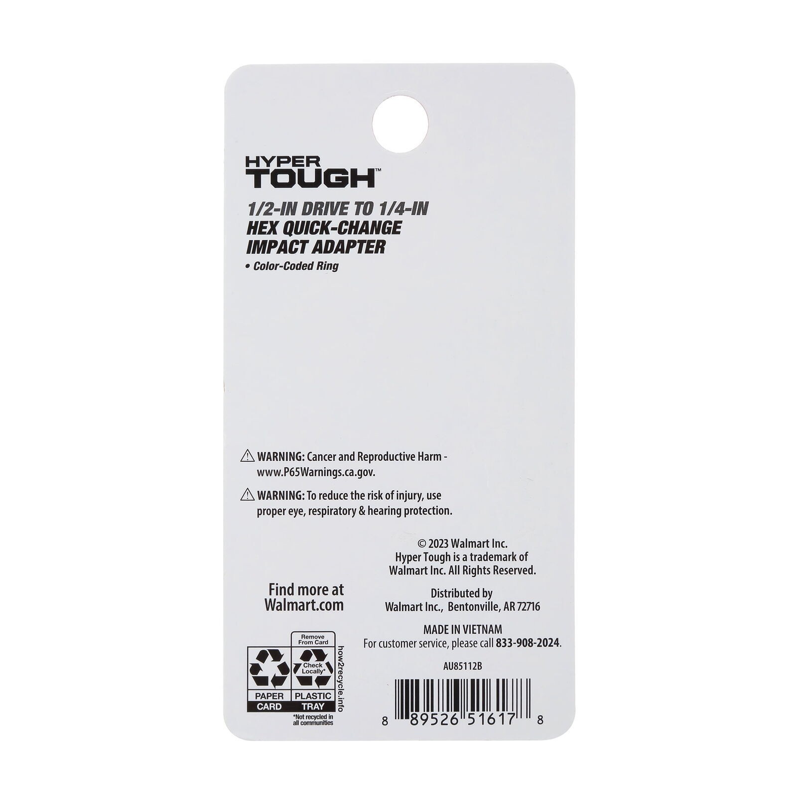 Interchangeable Impact Adapter 1/2 Inch Drive To 1/4 Inch Quick Release Compact
