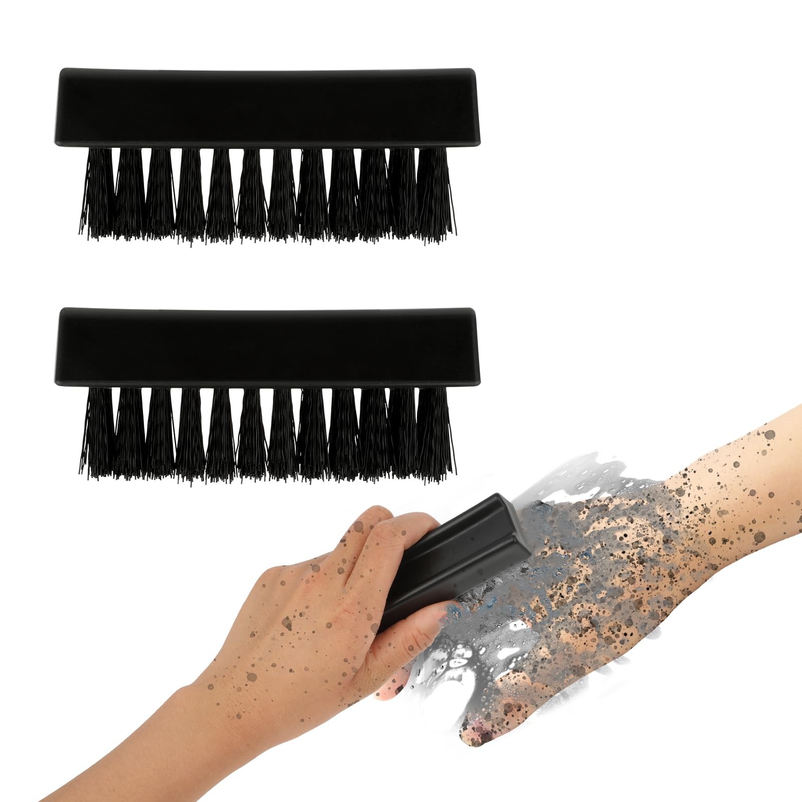 Amaxiu 2 Pack Hand Nail Brush for 9.5*3*4cm/3.74*1.18*1.57 Inch, Black