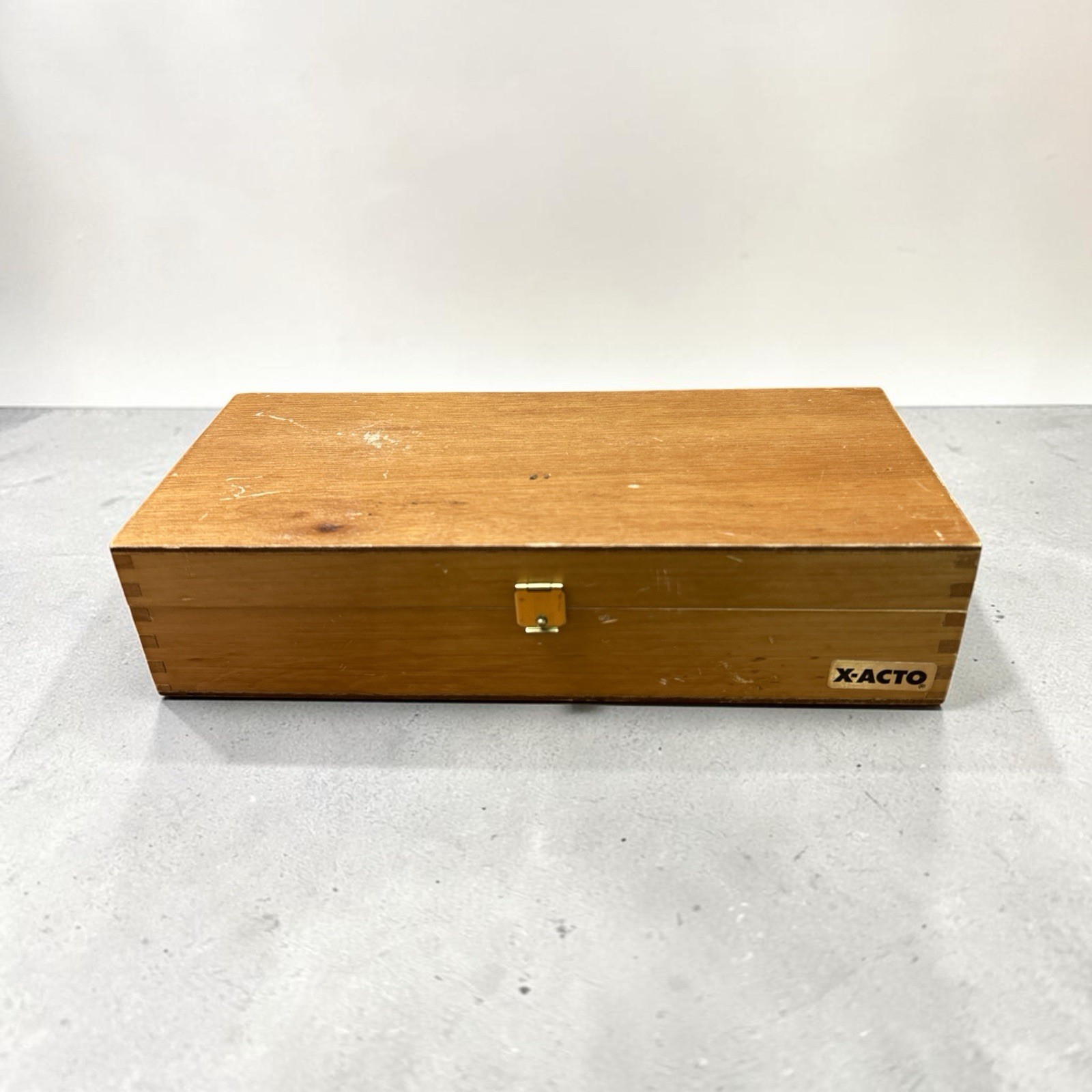 VINTAGE X-ACTO EXACTO Knife Wood Box Empty 10”x4.5”x2.25”
