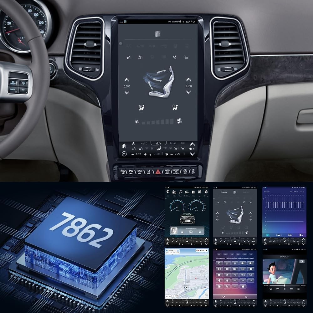 13.6'' Car Radio Wireless Android CarPlay 6+128GB For Jeep Grand Cherokee 11-22