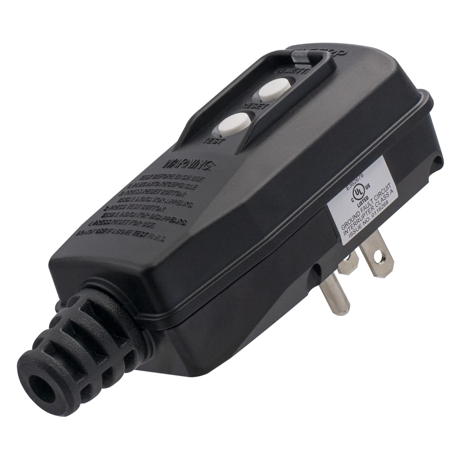 ELEGRP G1215PA G20PASR Patented Auto-Monitoring GFCI 3 Wires 3-Prongs, Black