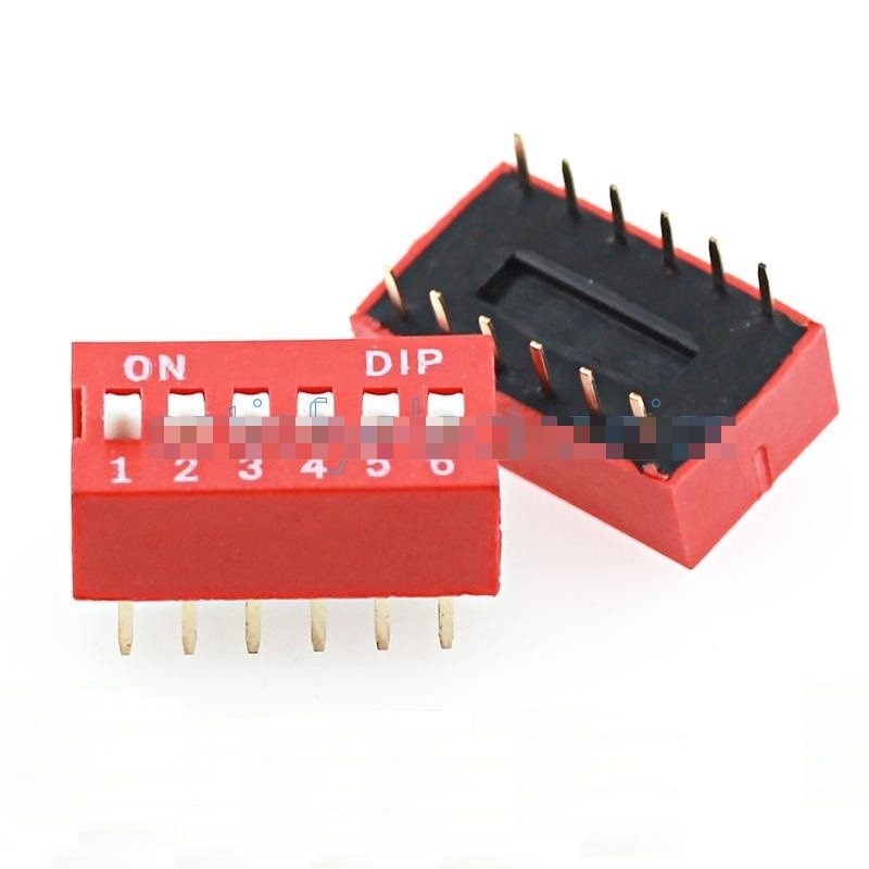 10PCS Slide Type Switch Module 2.54mm 6-Bit 6 Position Way DIP Red Pitch