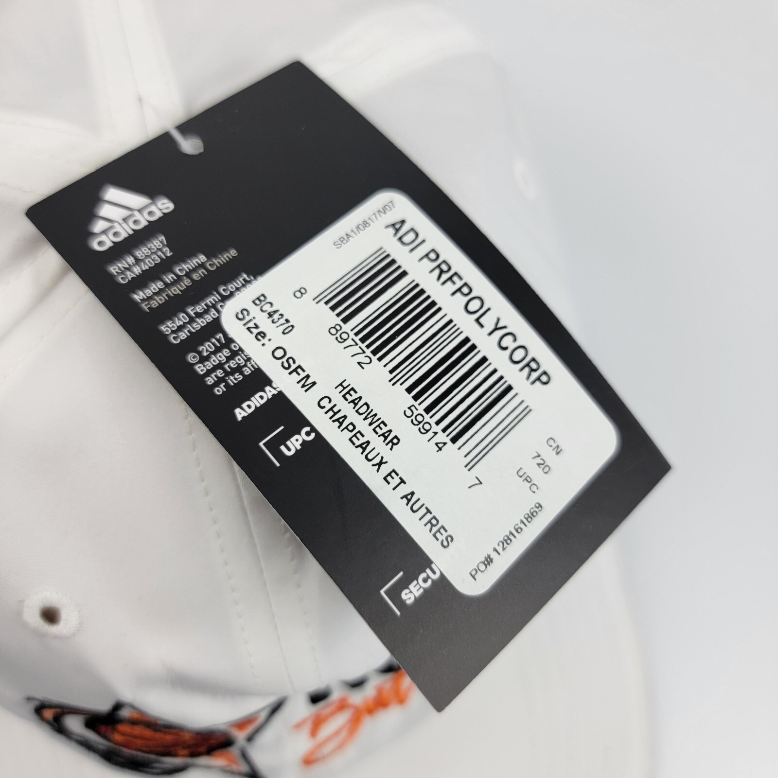 Adidas Golf Performance Hat Nothin But Nett Embroidered Adjustable White NWT