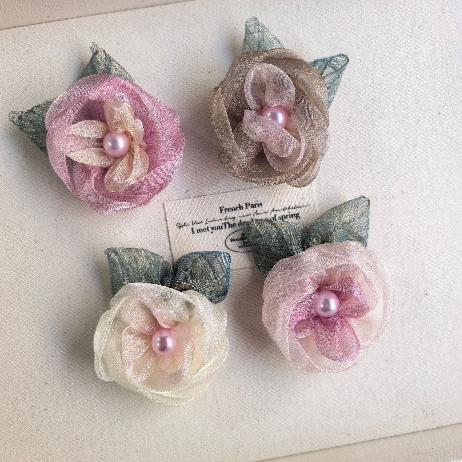 Flower Accessories, Clothing Headwear, Fabric, Hand Sewn Diy, Handmade 5pcs