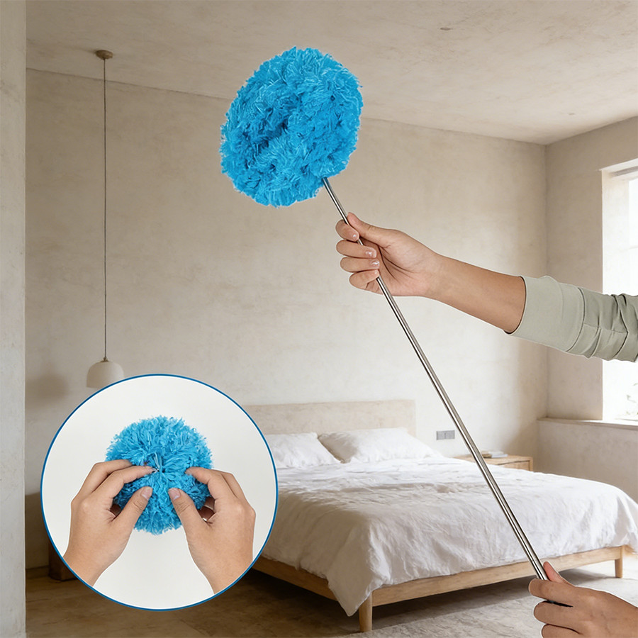 Extendable Ceiling Fan Duster, Long Reach Ring Brush for Easy Dust Cleaning