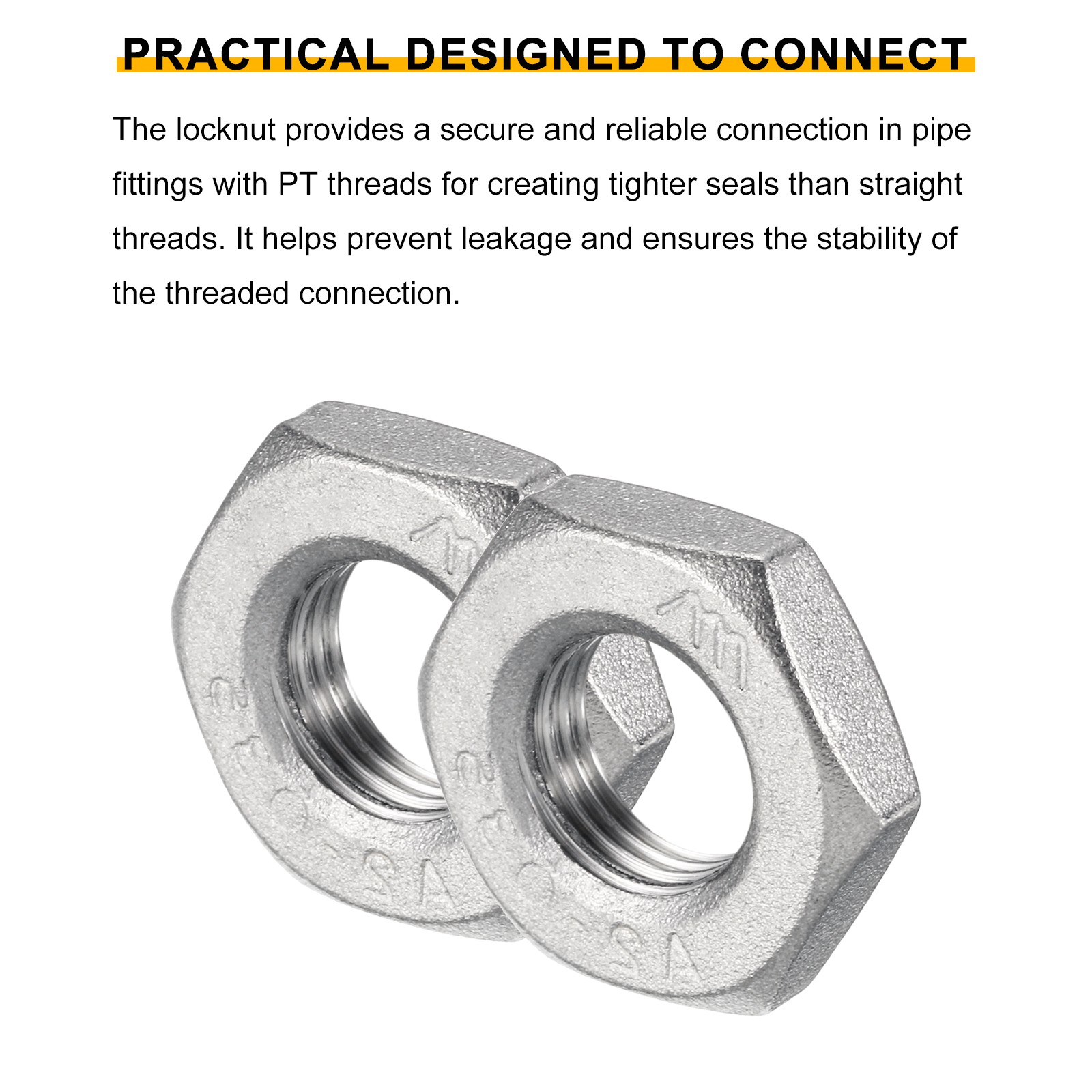 8Pcs Cast Pipe Fitting Hex Locknut PT 1/8" Female Thread 0.67"x0.2"