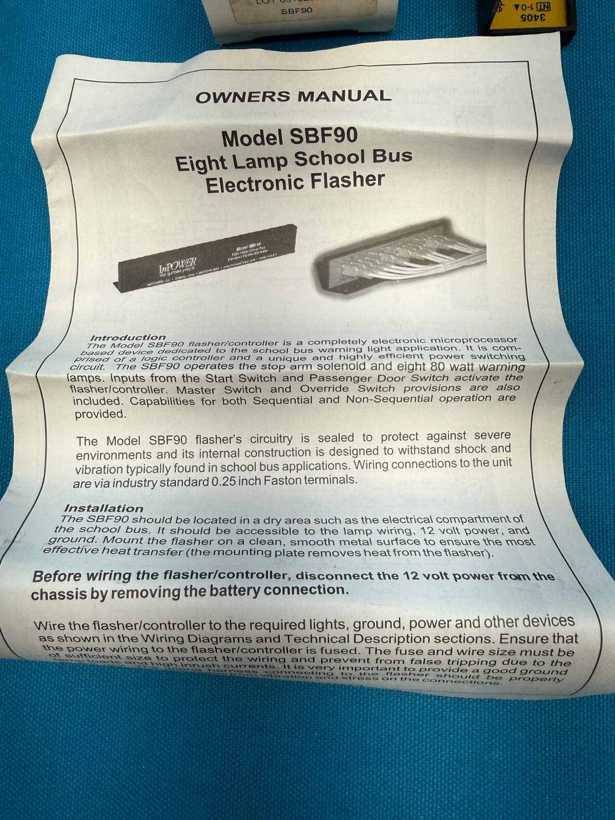Bus Spec SBF90 InPower 8-Way Lamp School Bus Flasher Controller 0072152