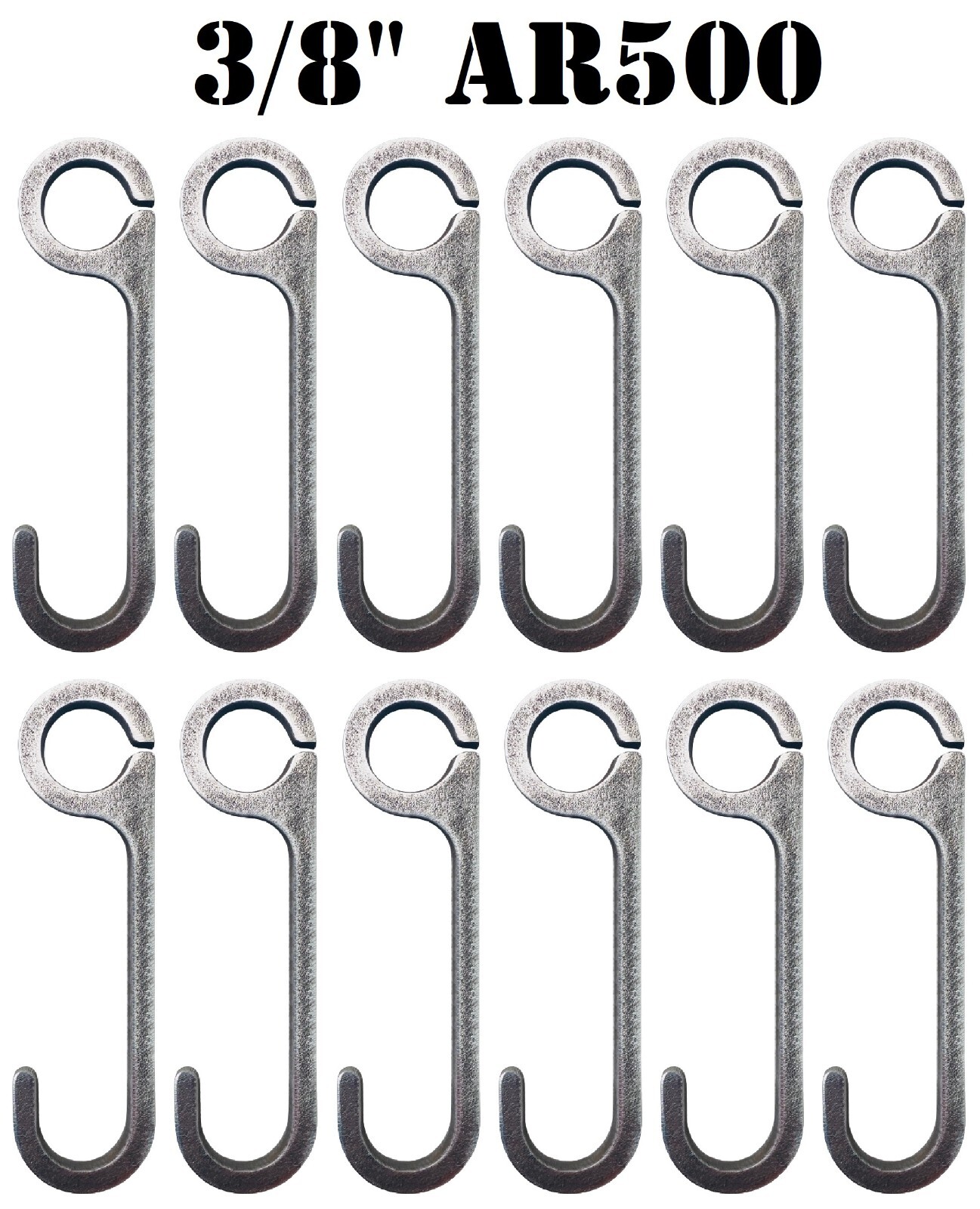 3/8" AR500 Steel Shooting Target Hanger Range Conduit Hooks for 1" Pipe - 12pc