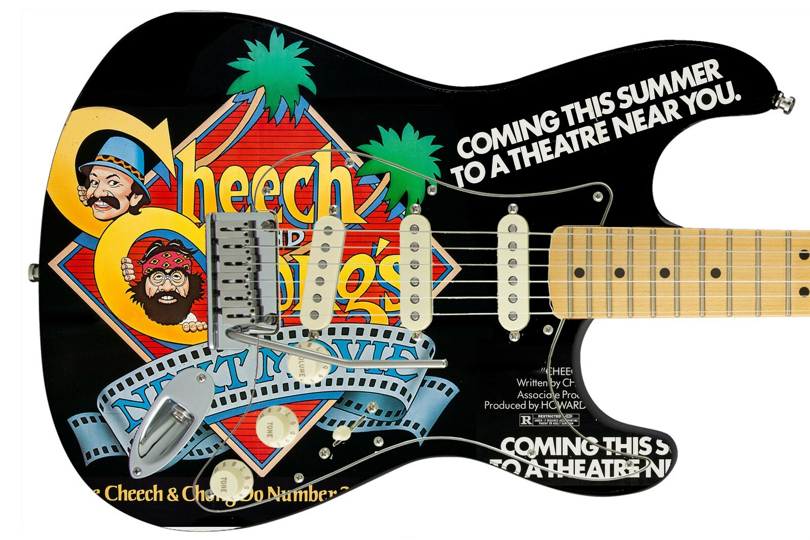Guitar Skin Axe Wrap Bass Reface DIY Electric Cheech & Chong Old Poster 240