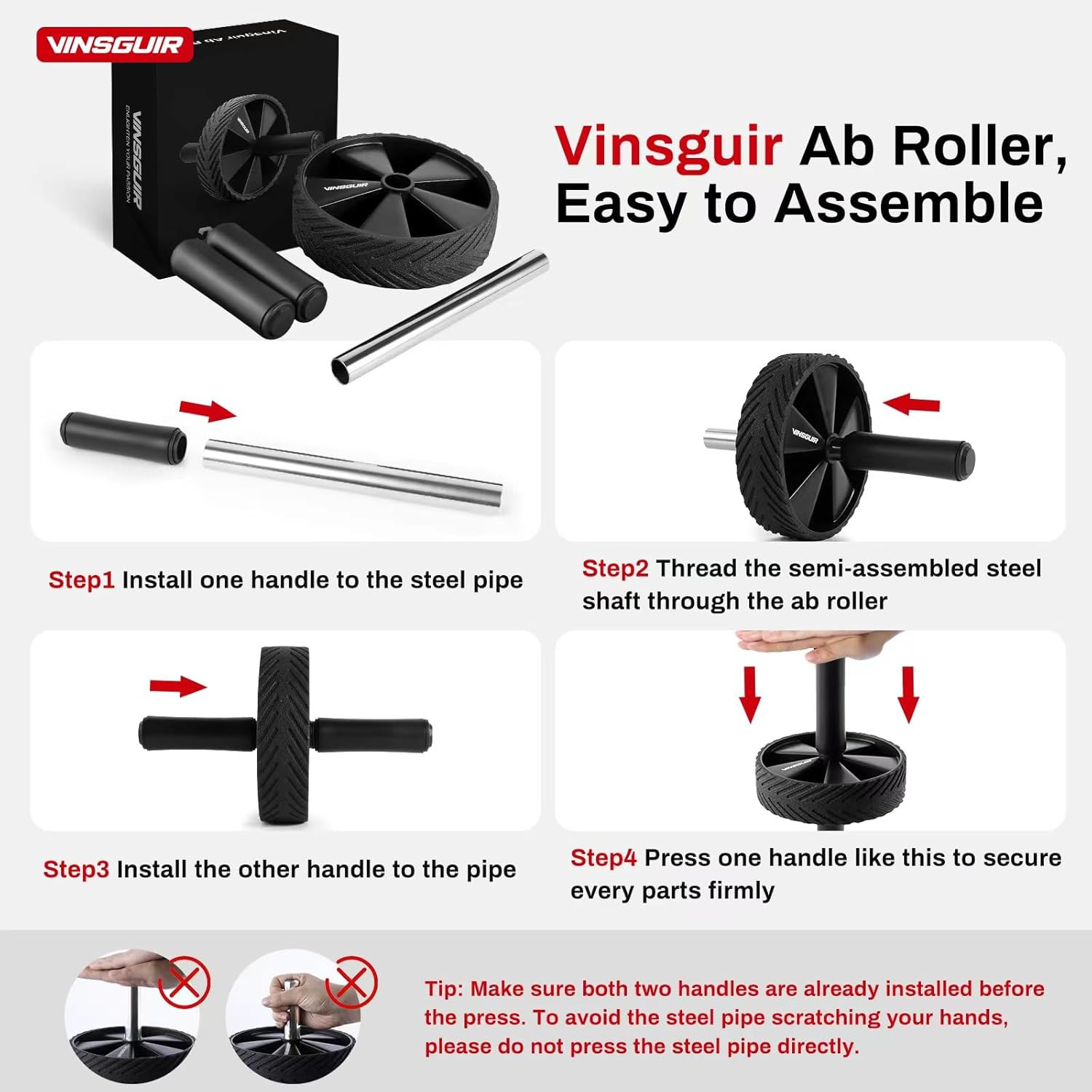 Ab Roller Wheel - Ab Workout Equipment for Abdominal & Core Strength Training, H