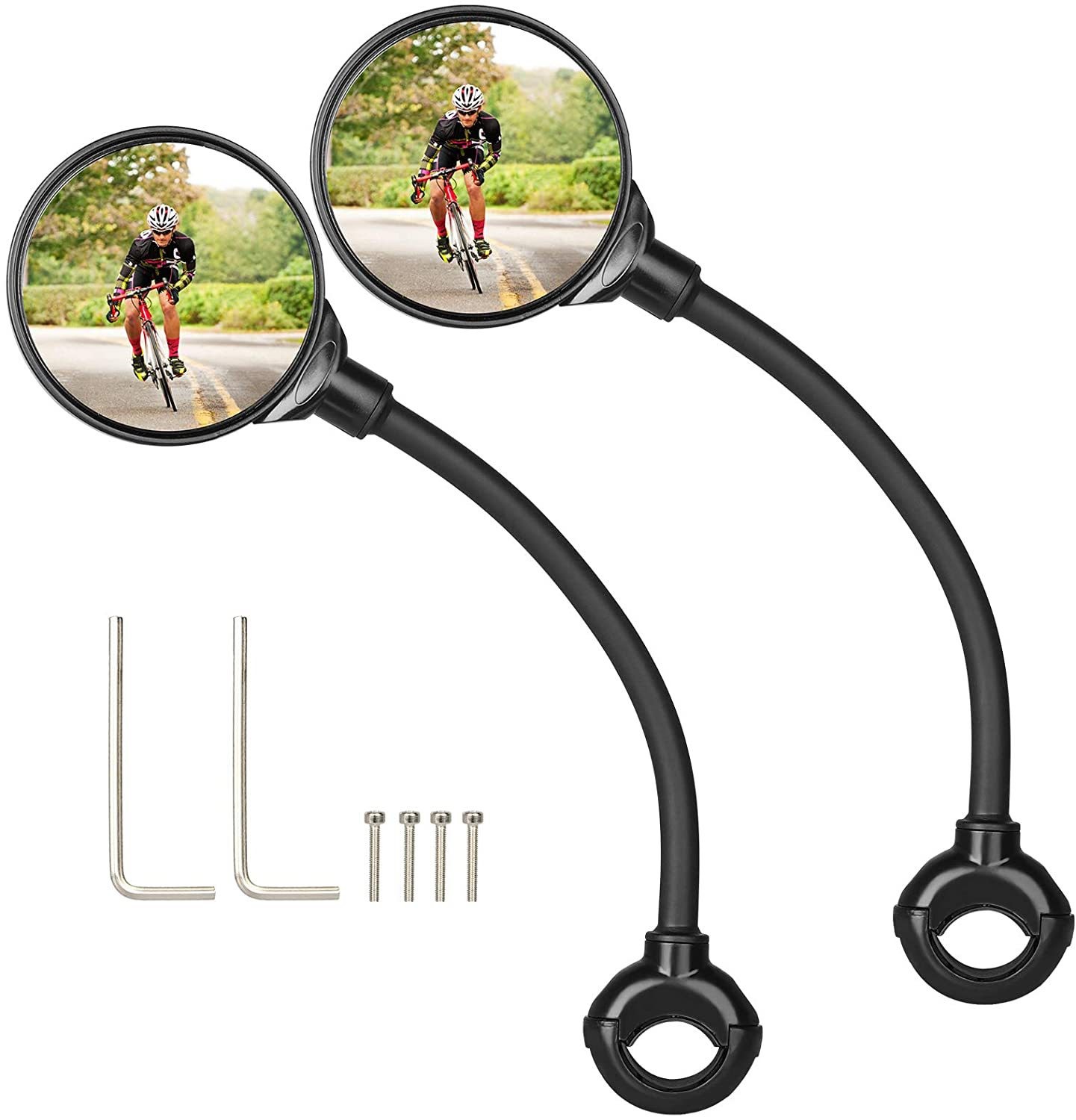2-Piece Set: Bicycle Rearview Mirror, Quick-Release