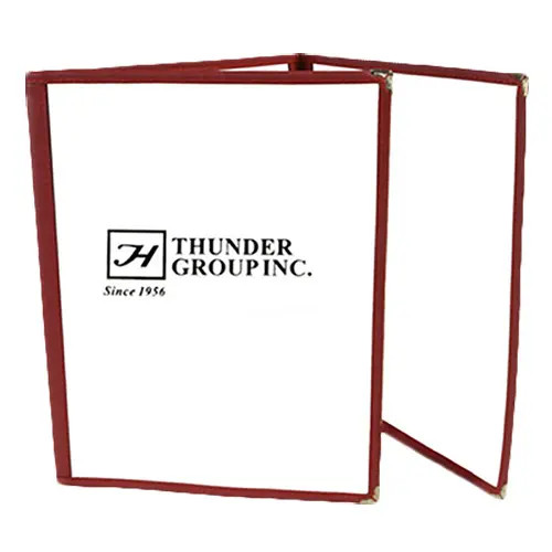 Thunder Group PLMENU-3MA 8-1/2" x 11" Maroon Triple Fold Laminate Menu Cover