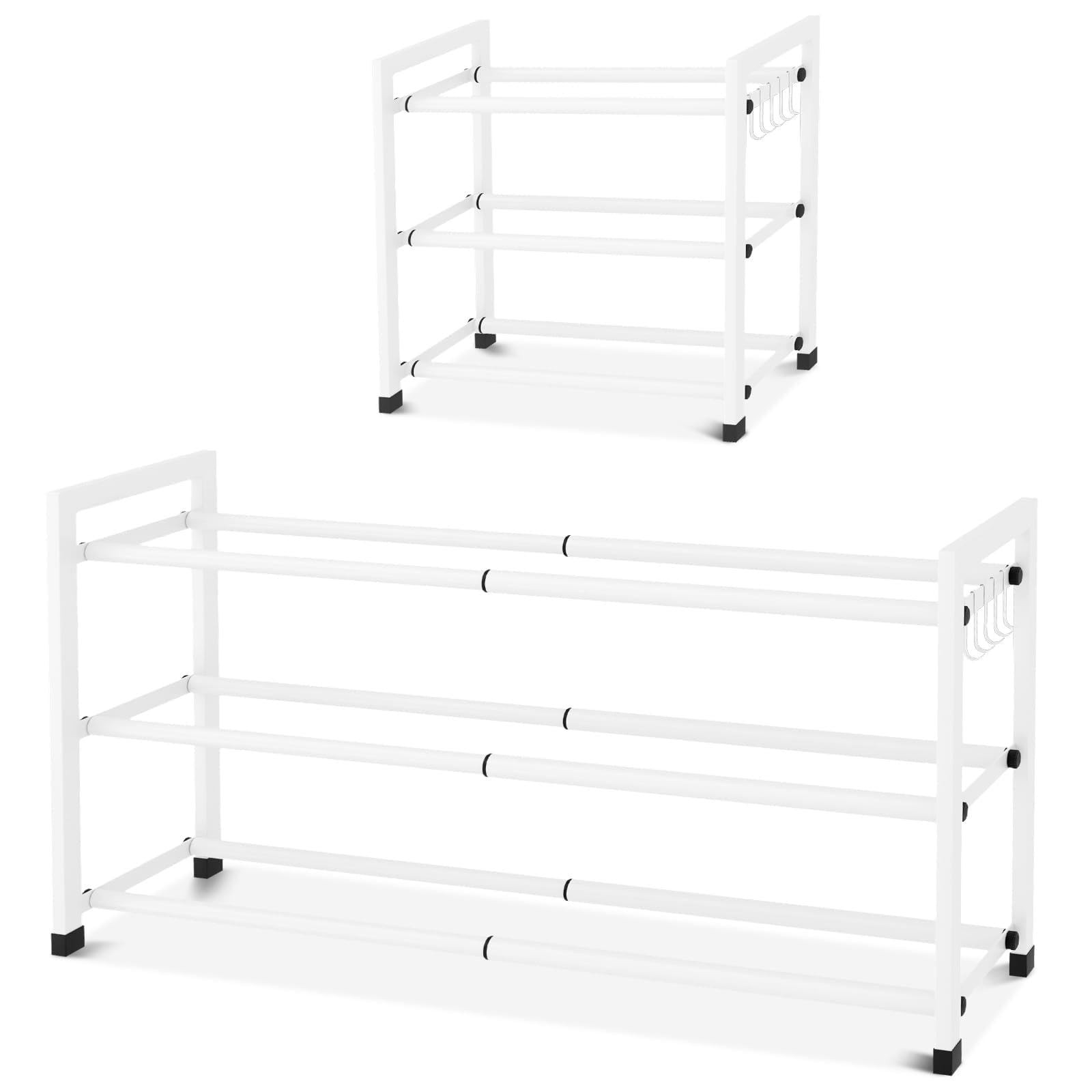 Expandable Shoe Rack for Closet Adjustable Metal Shoe Rack for Entryway 18.5"...