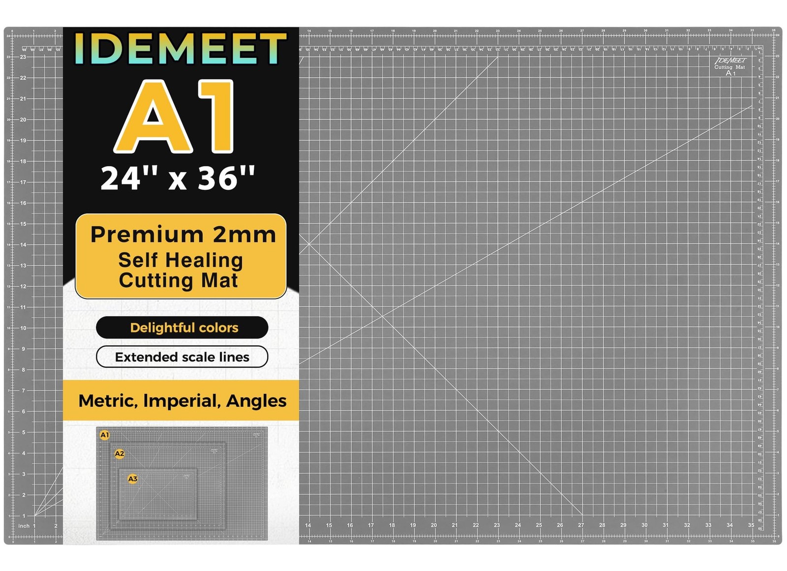 Premium 24" x 36" Large Self Healing Sewing Mat, 5-Ply Rotary Cutting Mat for...