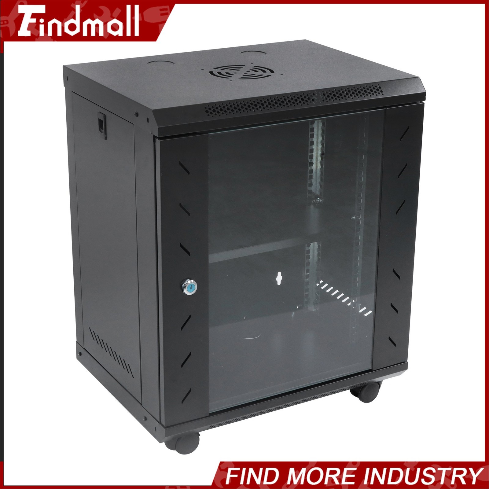Findmall Wall Mount Network Server Rack Cabinet Enclosure 12U 15.5'' Deep