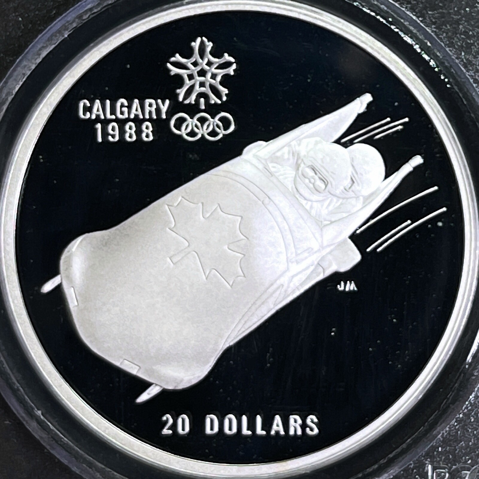 CANADA. 1987, 20 Dollars, Silver - PCGS PR69 - Top Pop 🥇 Olympics, Bobsleigh 35