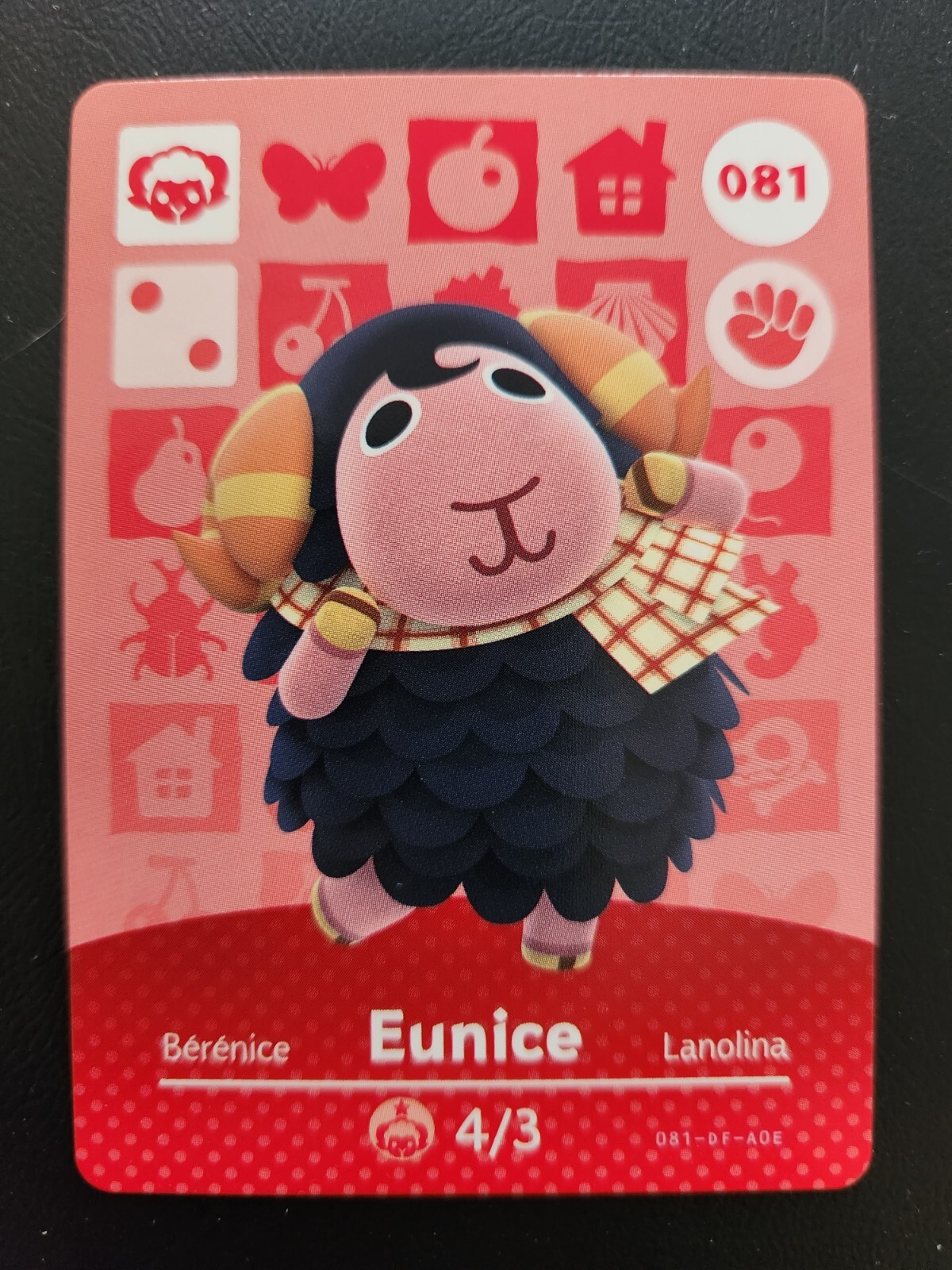 Nintendo Animal Crossing Amiibo Card Series 1 #081 Eunice Authentic Mint