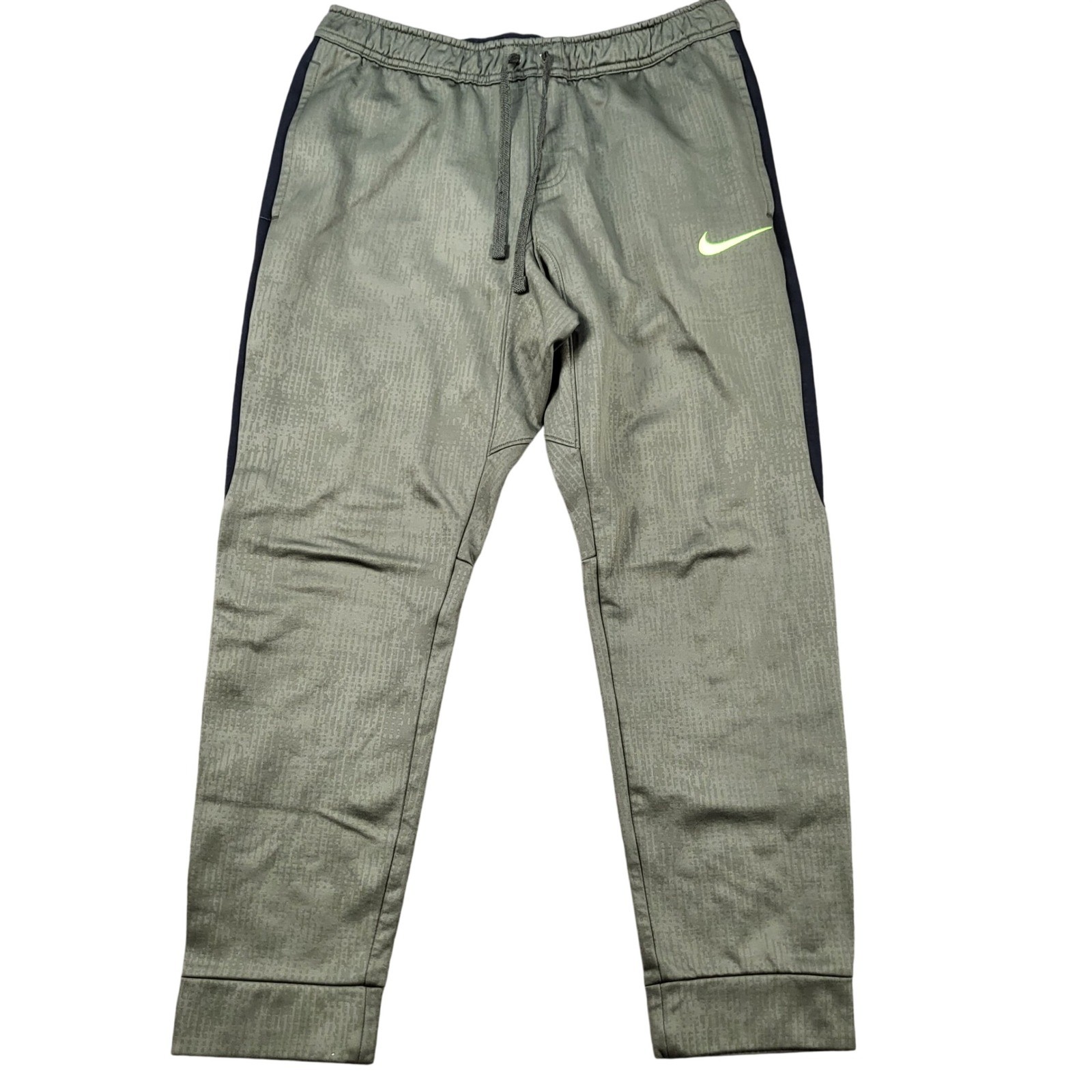 Nike Mens Therma-FIT Joggers Olive Green Digital Print Pants 694035-323 Large