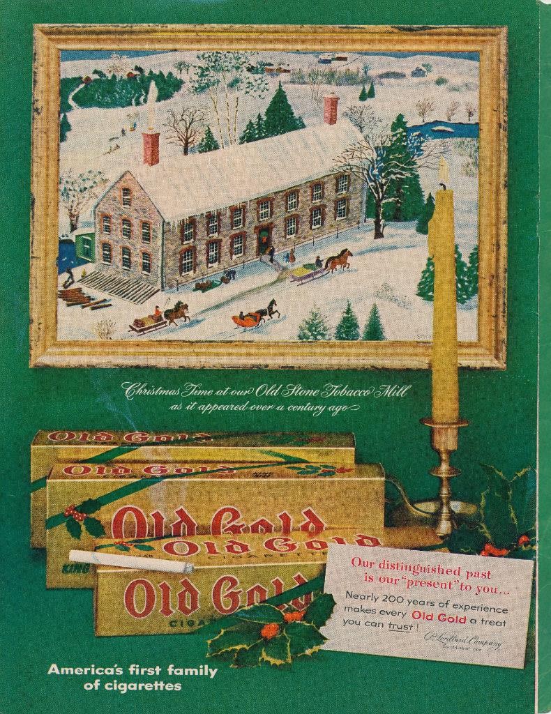 Magazine Ad - 1954 - Old Gold cigarettes - Christmas