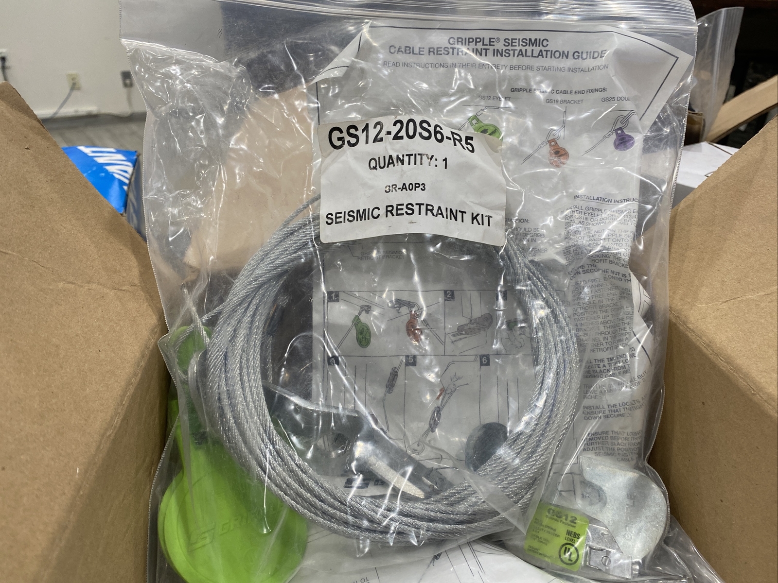 (A) Gripple GS12-20S6-R5 seismic restraint kit Zinc Aluminum W/zinc Alloy QTY 1