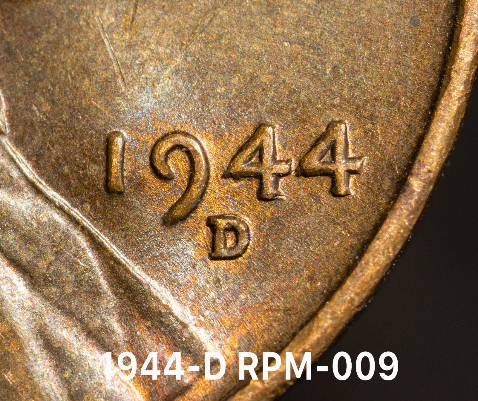 MAJOR ERROR! 1944 D/D RPM#009 NICE RE-PUNCHED MINTMARK ERROR!!!!!!!!!!