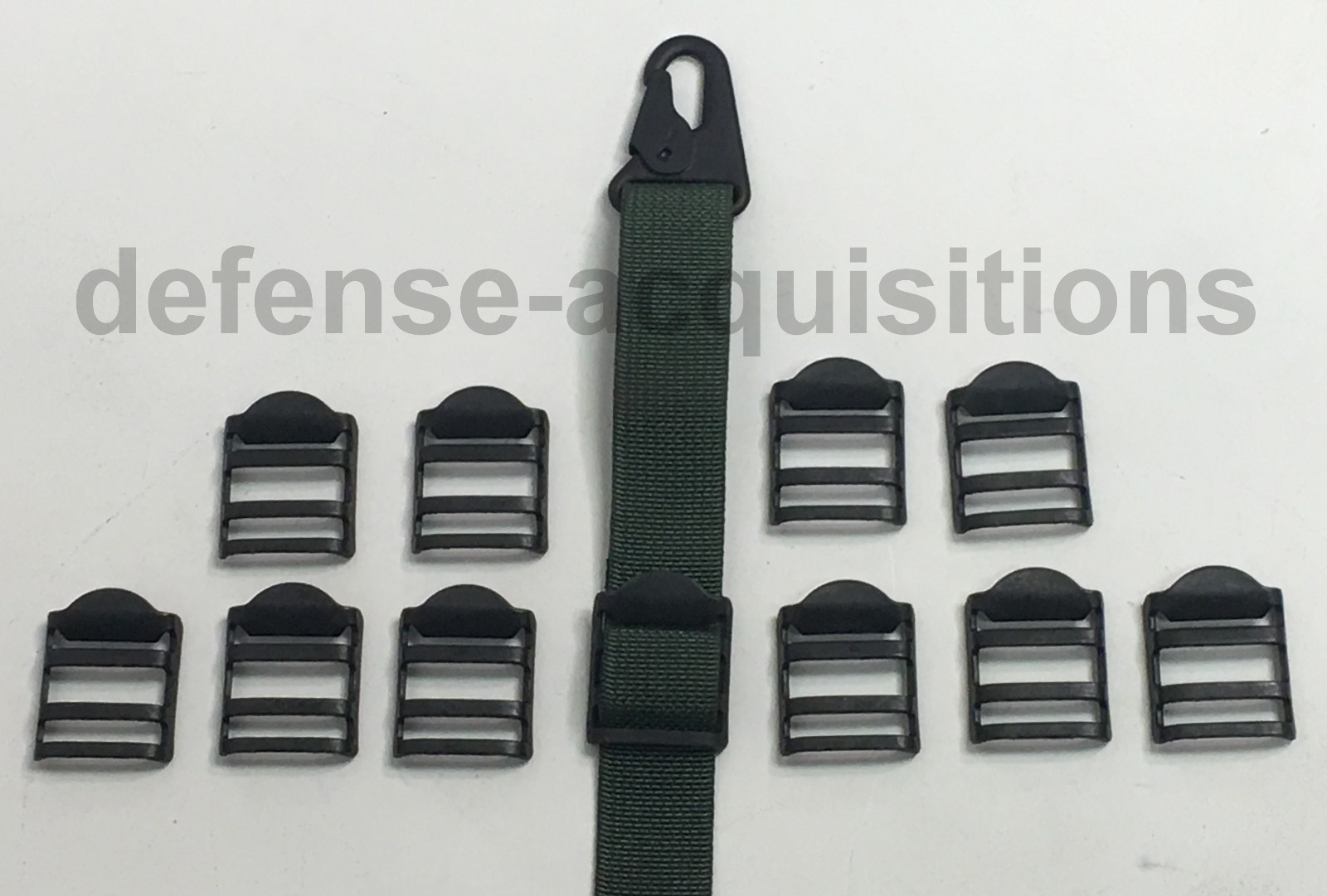 Set of 10 Milspec 1 INCH Tension Lock Buckle Ladderlock Attachment BLK STEEL