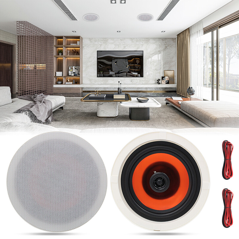 Herdio 6.5" Flush Mount Wall Ceiling Speakers 2-Way Home Speakers System 300W