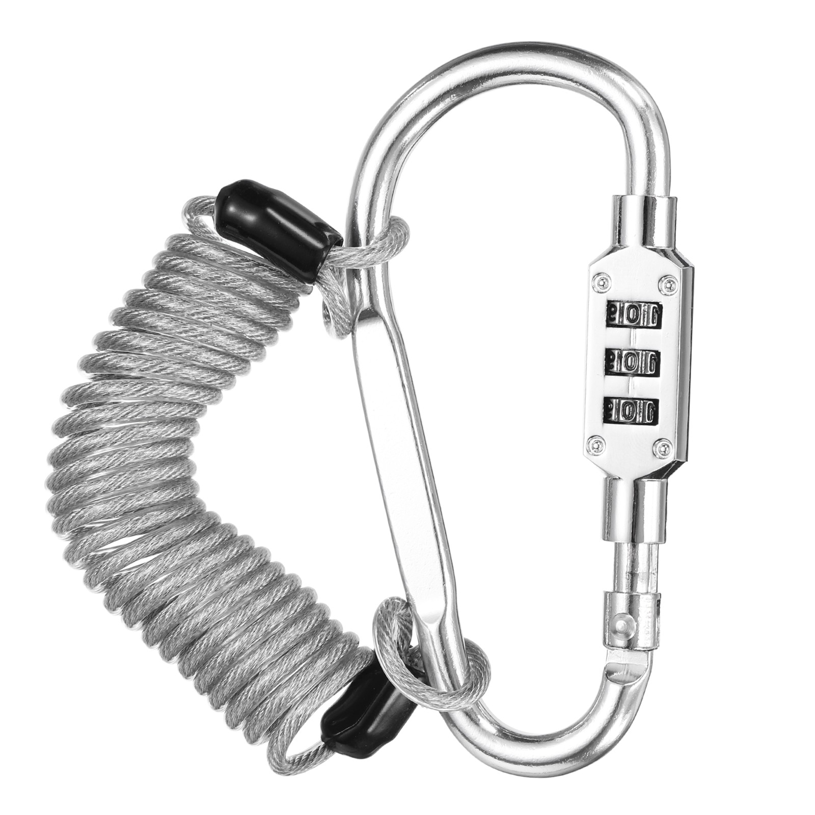 4.9Ft Security Cable Lock Steel Safety Cable with 3.8" Combination Lock Silver