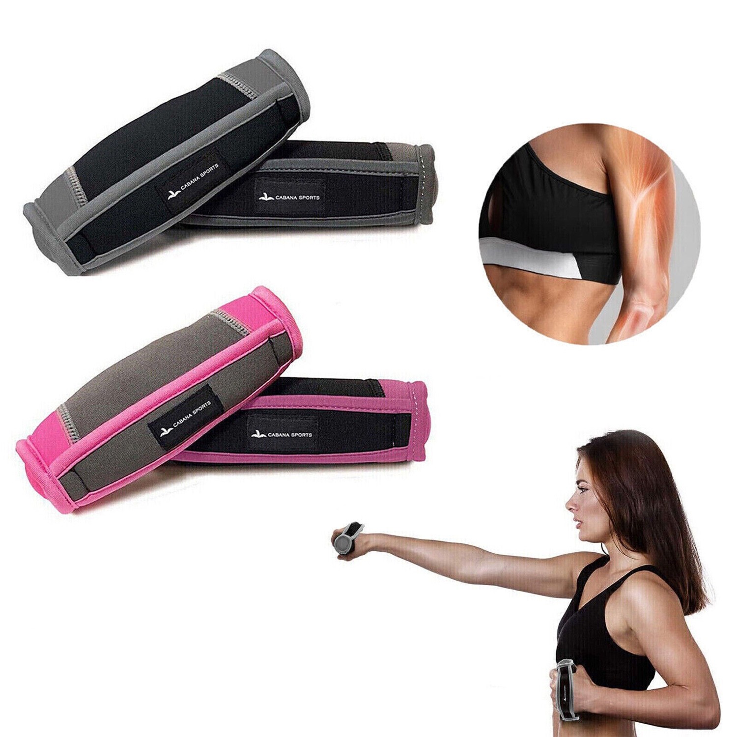 2 Lb Walking Running Hand Weights Straps Fitness Dumbbells Heavy Exercise
