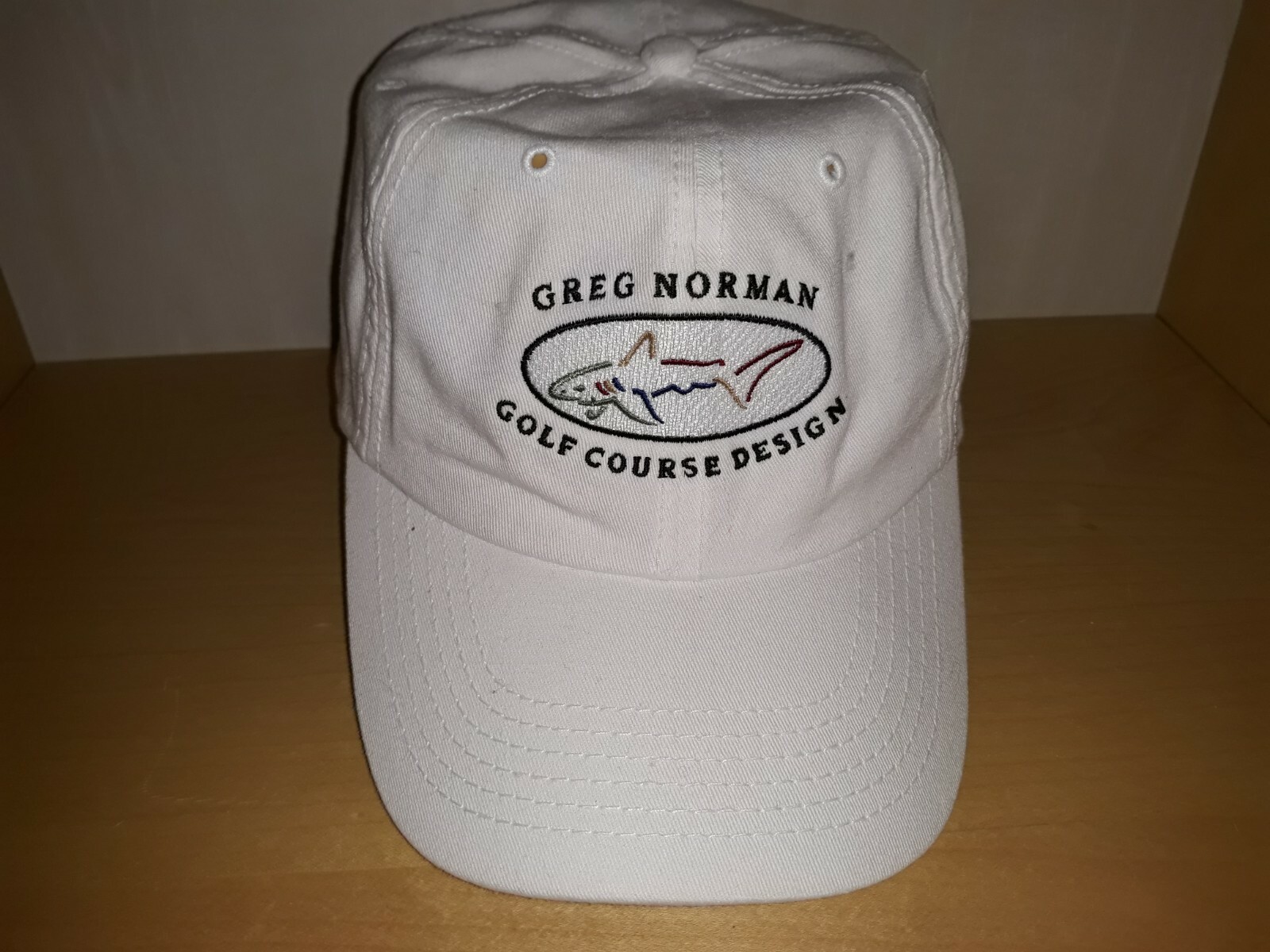 Greg Norman Golf Course Design Shark Logo Golfer Baseball Cap Buckle Adjustable