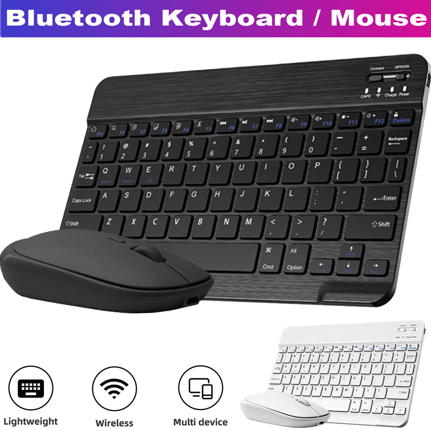 Wireless Bluetooth Keyboard and Mouse Waterproof For Apple iPad Mac PC Computer